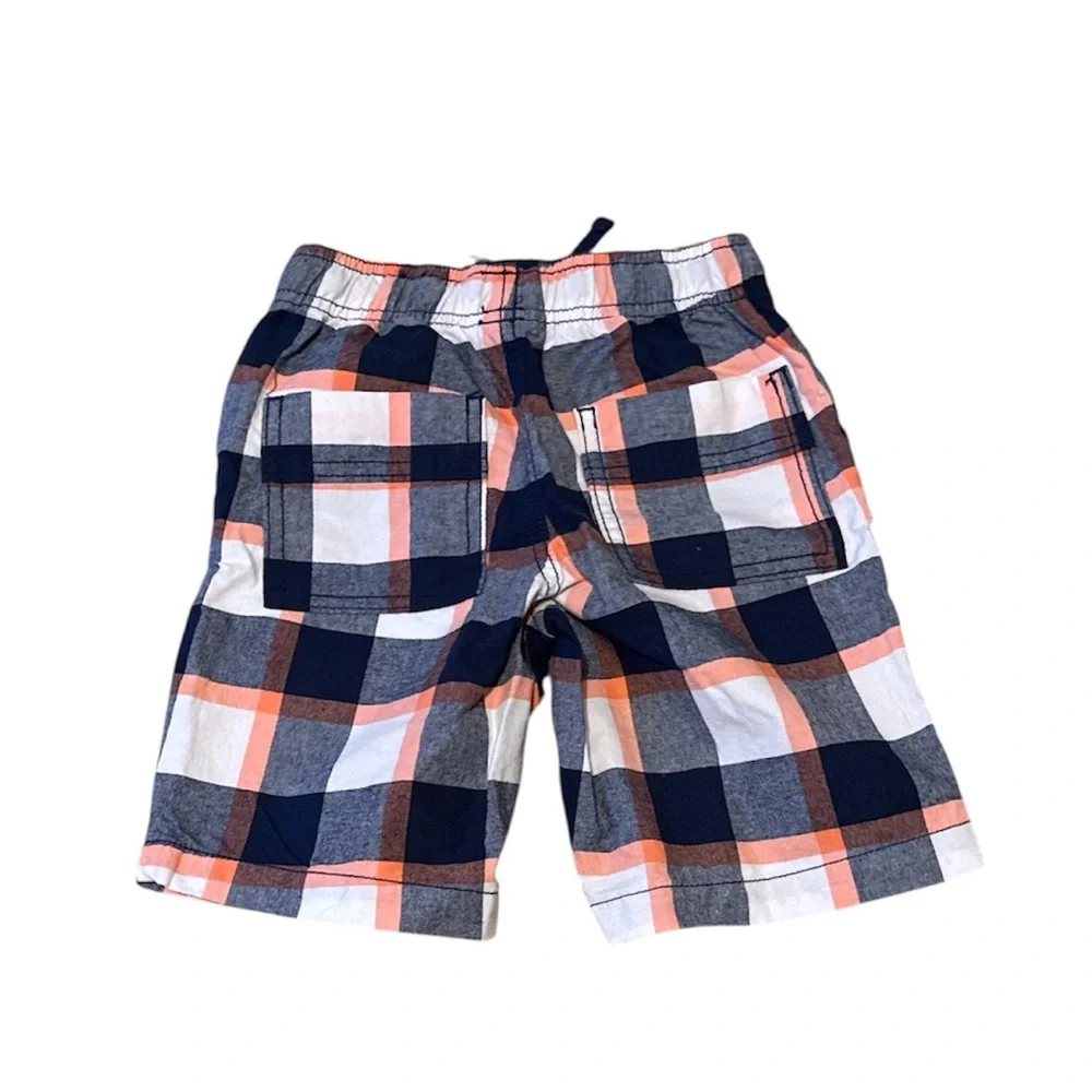 Gymboree Plaid Shorts - Navy, Orange, White